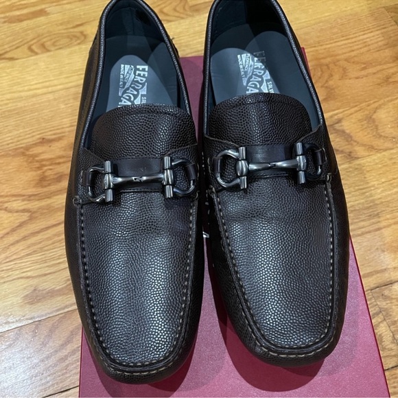 Salvatore Ferragamo Brown Leather Loafers with Horsebit Detail - Picture 6 of 10